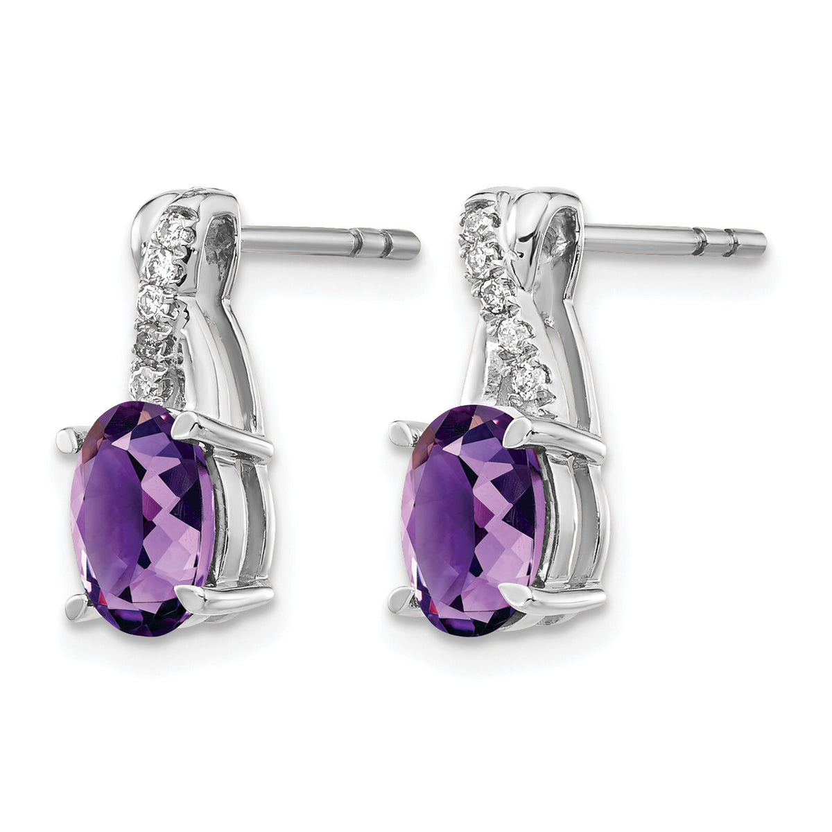 14k White Gold Amethyst and Diamond Earrings-EM4235-AM-006-WA