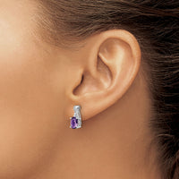 14k White Gold Amethyst and Diamond Earrings-EM4235-AM-006-WA