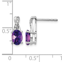 14k White Gold Amethyst and Diamond Earrings-EM4235-AM-006-WA