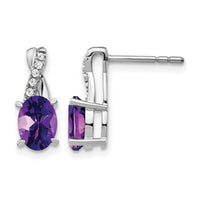 14k White Gold Amethyst and Diamond Earrings-EM4235-AM-006-WA