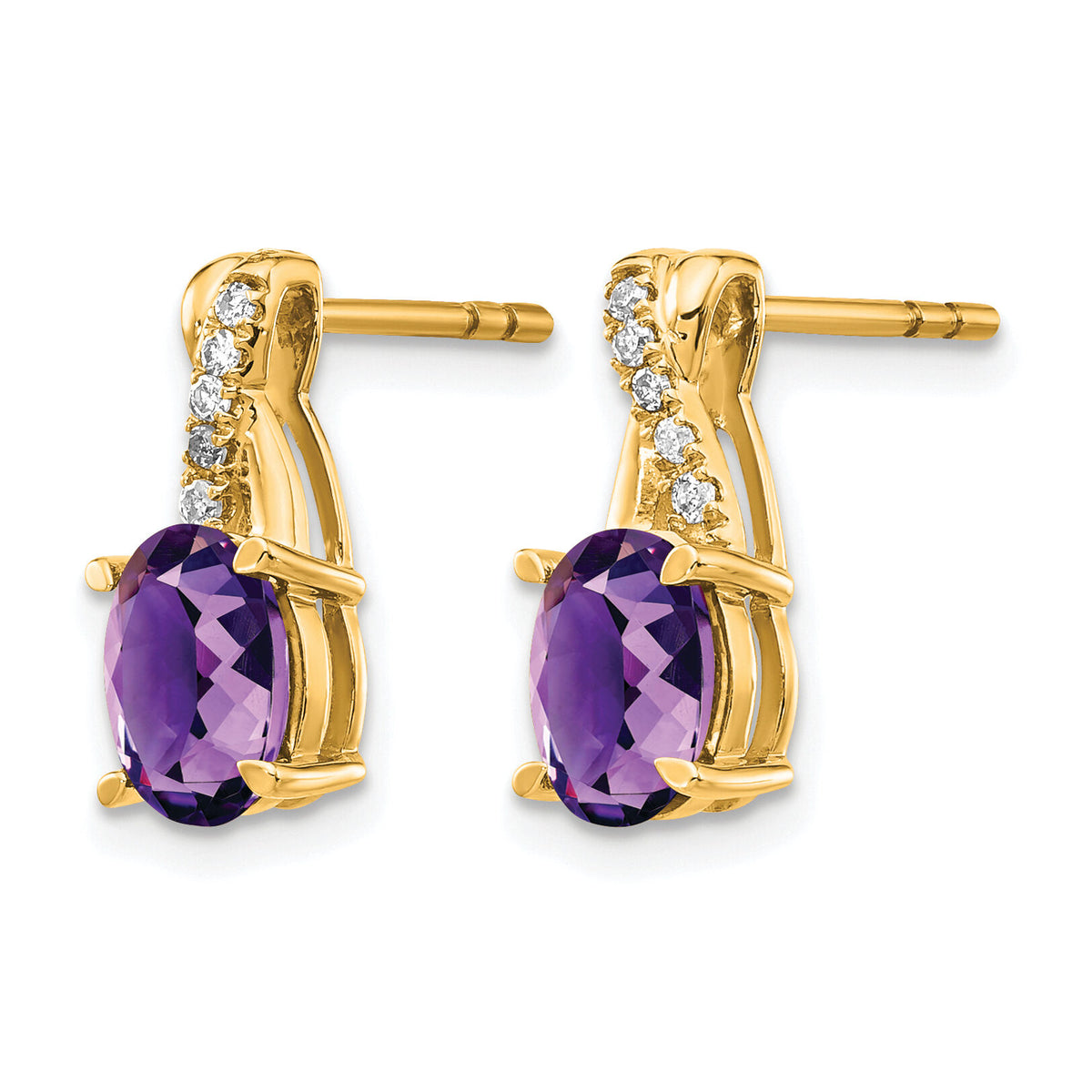 14K Amethyst and Diamond Earrings-EM4235-AM-006-YA