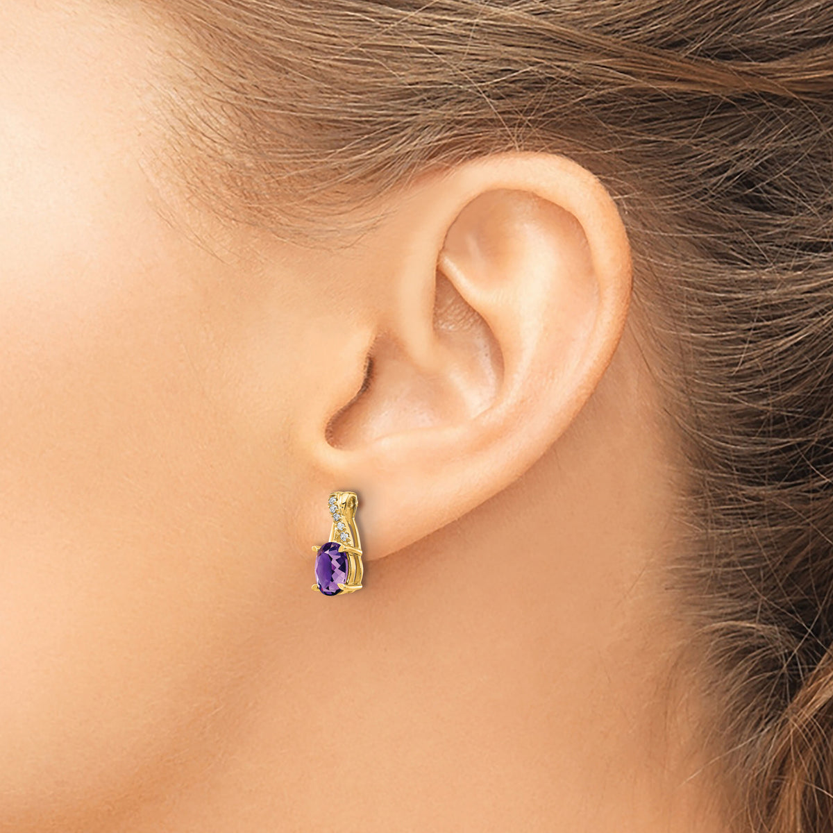 14K Amethyst and Diamond Earrings-EM4235-AM-006-YA