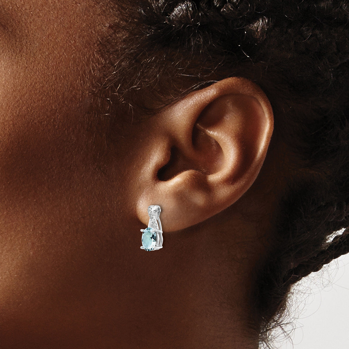 14K White Gold Aquamarine and Diamond Earrings-EM4235-AQ-006-WA