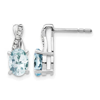 14K White Gold Aquamarine and Diamond Earrings-EM4235-AQ-006-WA