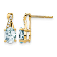 14K Aquamarine and Diamond Earrings-EM4235-AQ-006-YA