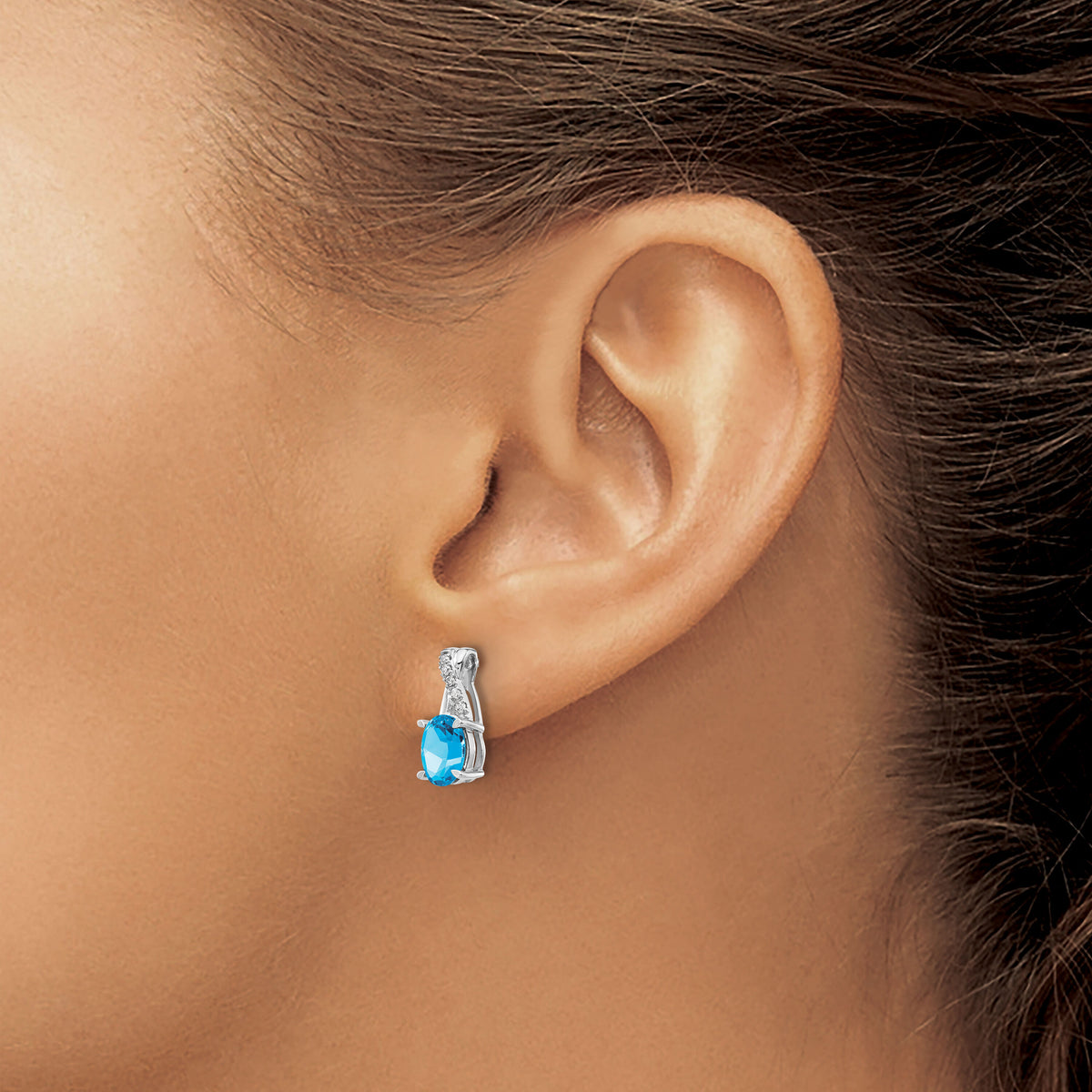 14k White Gold Blue Topaz and Diamond Earrings-EM4235-BT-006-WA