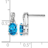 14k White Gold Blue Topaz and Diamond Earrings-EM4235-BT-006-WA