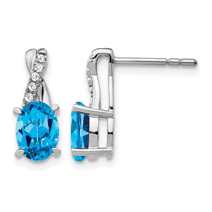 14k White Gold Blue Topaz and Diamond Earrings-EM4235-BT-006-WA