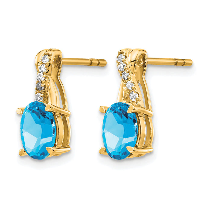 14K Blue Topaz and Diamond Earrings-EM4235-BT-006-YA