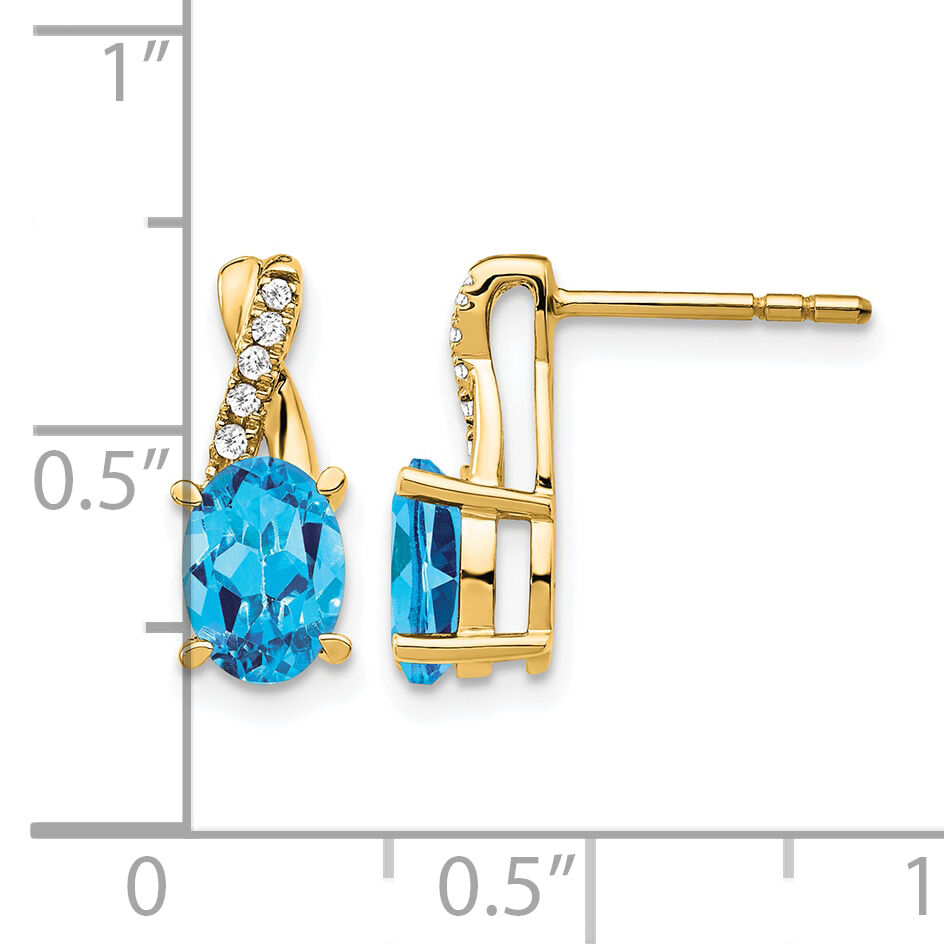 14K Blue Topaz and Diamond Earrings-EM4235-BT-006-YA