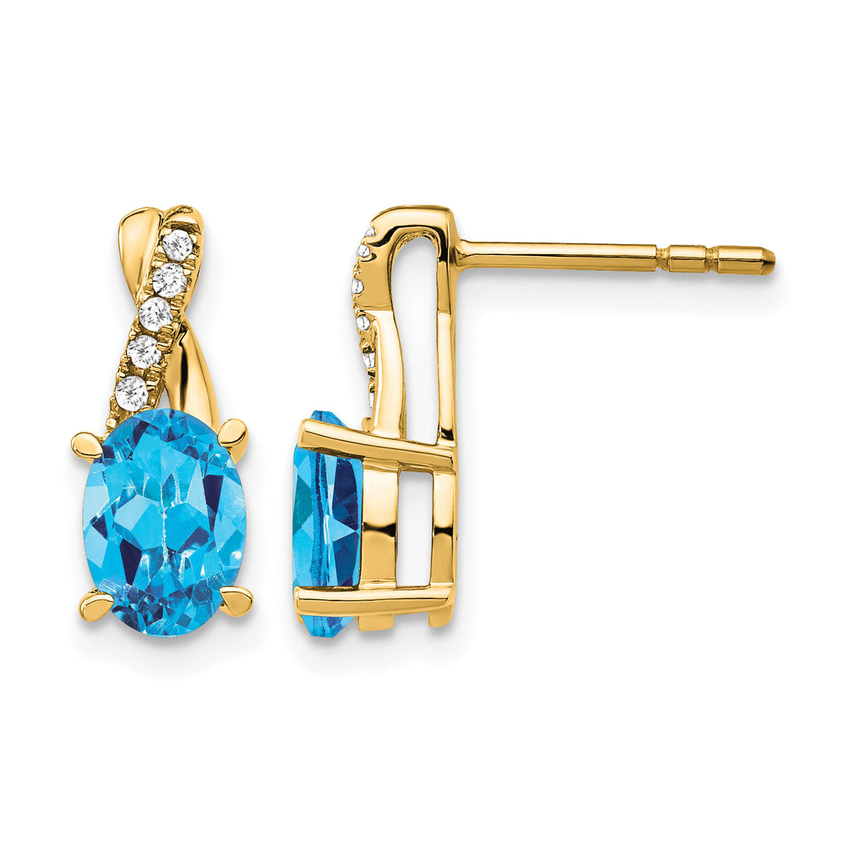 14K Blue Topaz and Diamond Earrings-EM4235-BT-006-YA