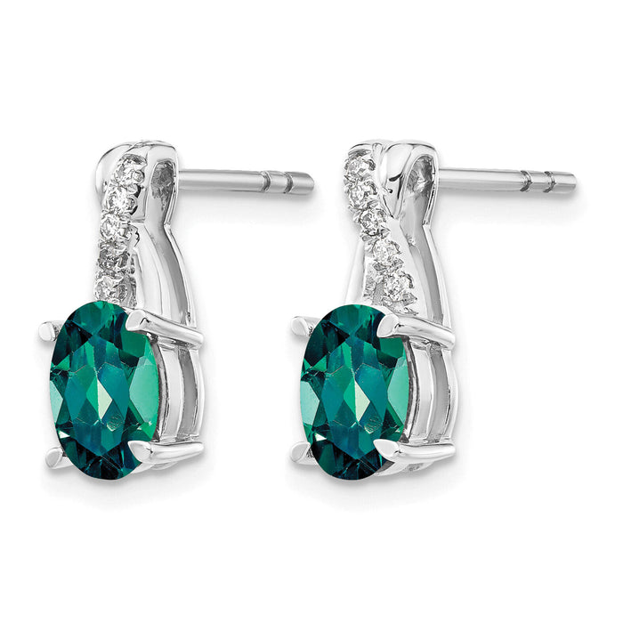 14K White Gold Created Alexandrite and Diamond Earrings-EM4235-CA-006-WA