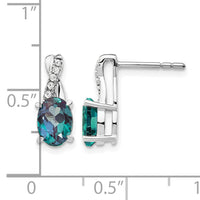14K White Gold Created Alexandrite and Diamond Earrings-EM4235-CA-006-WA