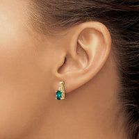 14K Created Alexandrite and Diamond Earrings-EM4235-CA-006-YA