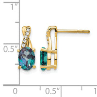 14K Created Alexandrite and Diamond Earrings-EM4235-CA-006-YA