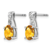 14k White Gold Citrine and Diamond Earrings-EM4235-CI-006-WA