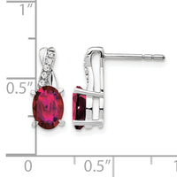 14K White Gold Created Ruby and Diamond Earrings-EM4235-CRU-006-WA