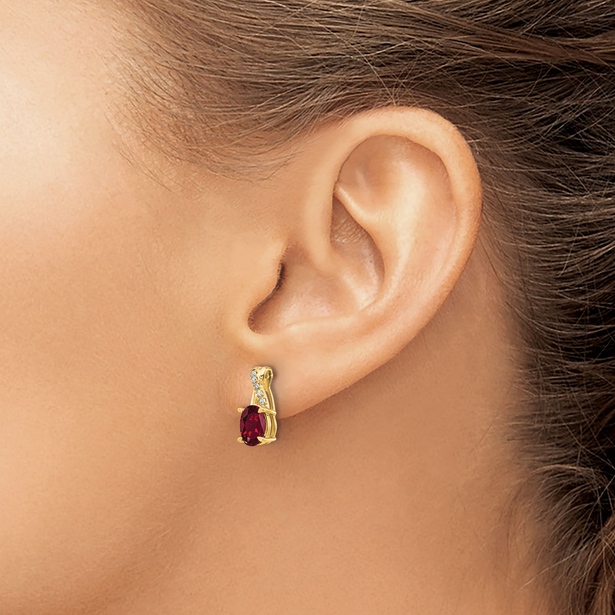 14K Created Ruby and Diamond Earrings-EM4235-CRU-006-YA