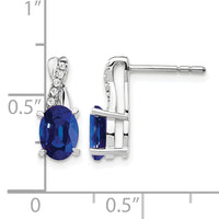 14K White Gold Created Sapphire and Diamond Earrings-EM4235-CSA-006-WA