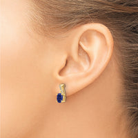 14K Created Sapphire and Diamond Earrings-EM4235-CSA-006-YA
