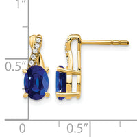 14K Created Sapphire and Diamond Earrings-EM4235-CSA-006-YA