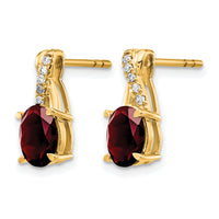 14KY Garnet and Diamond Earrings-EM4235-GA-006-YA
