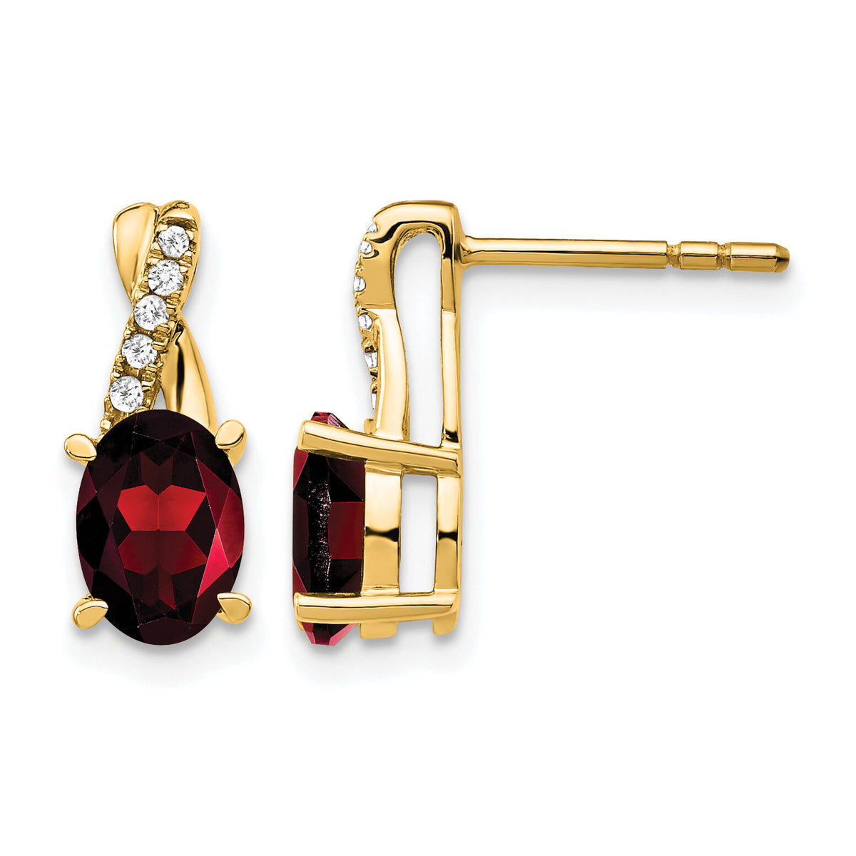 14KY Garnet and Diamond Earrings-EM4235-GA-006-YA