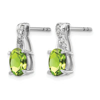 14k White Gold Peridot and Diamond Earrings-EM4235-PE-006-WA