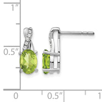 14k White Gold Peridot and Diamond Earrings-EM4235-PE-006-WA