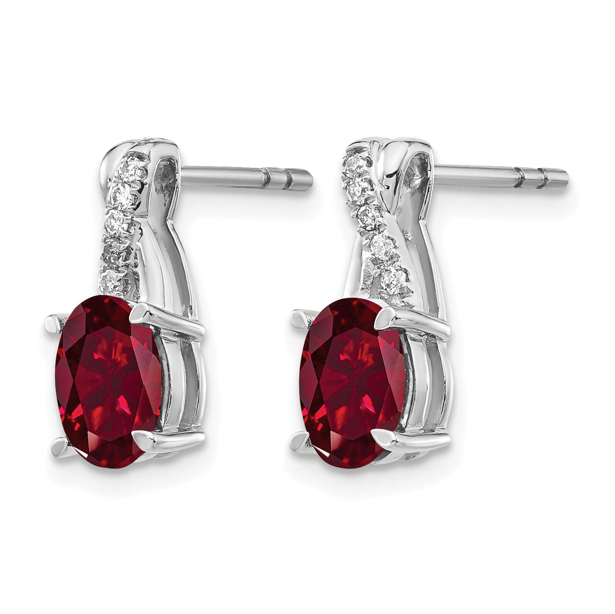 14k White Gold Ruby and Diamond Earrings-EM4235-RU-006-WA