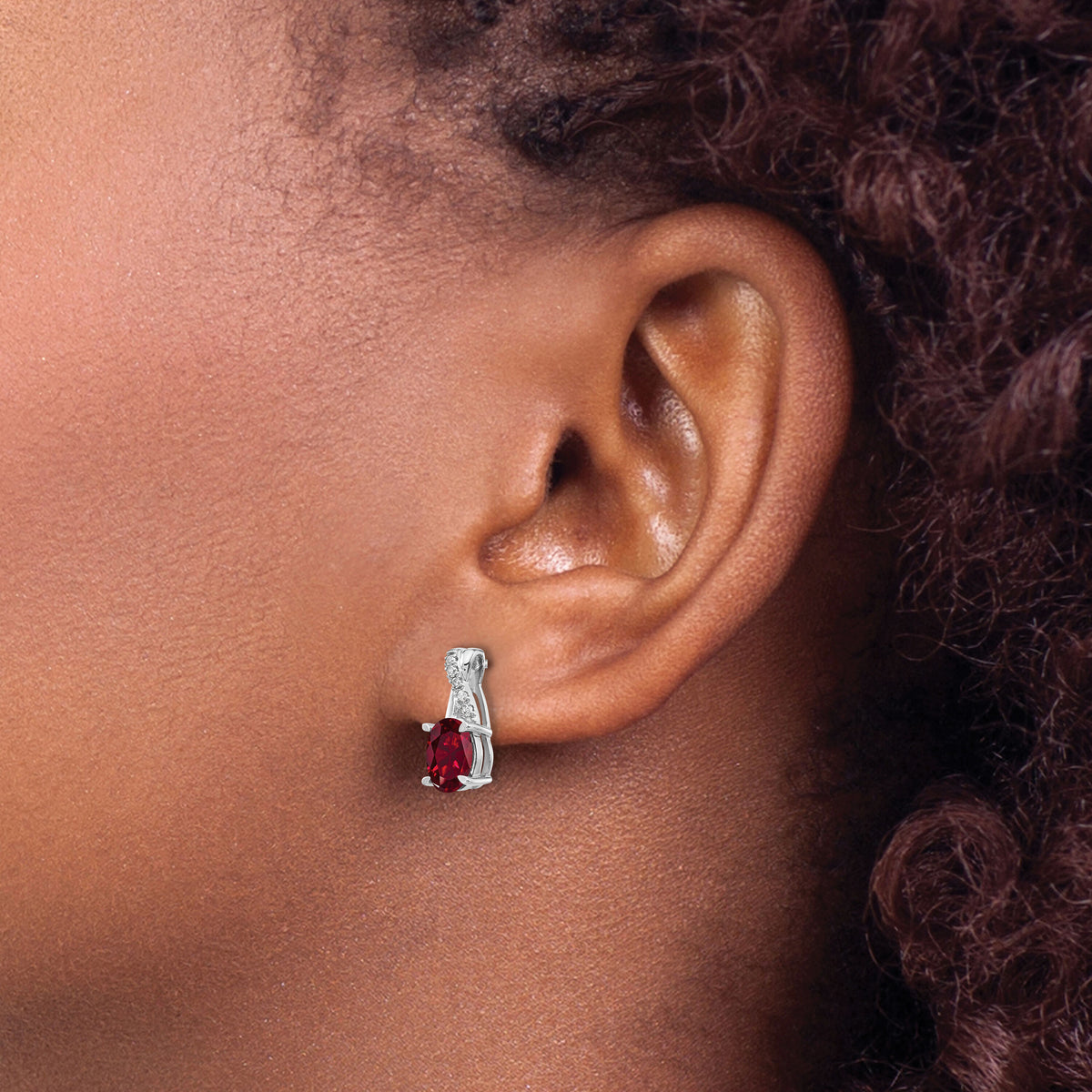 14k White Gold Ruby and Diamond Earrings-EM4235-RU-006-WA