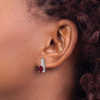 14k White Gold Ruby and Diamond Earrings-EM4235-RU-006-WA
