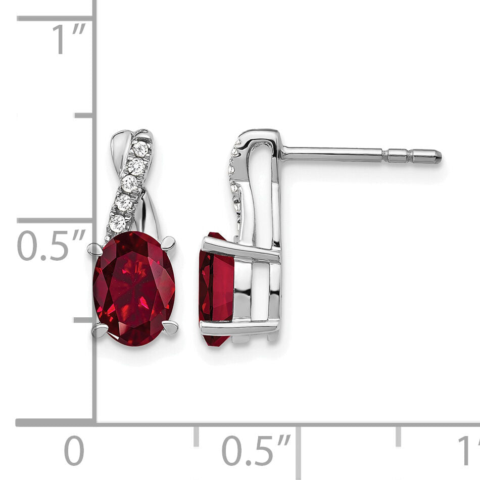 14k White Gold Ruby and Diamond Earrings-EM4235-RU-006-WA