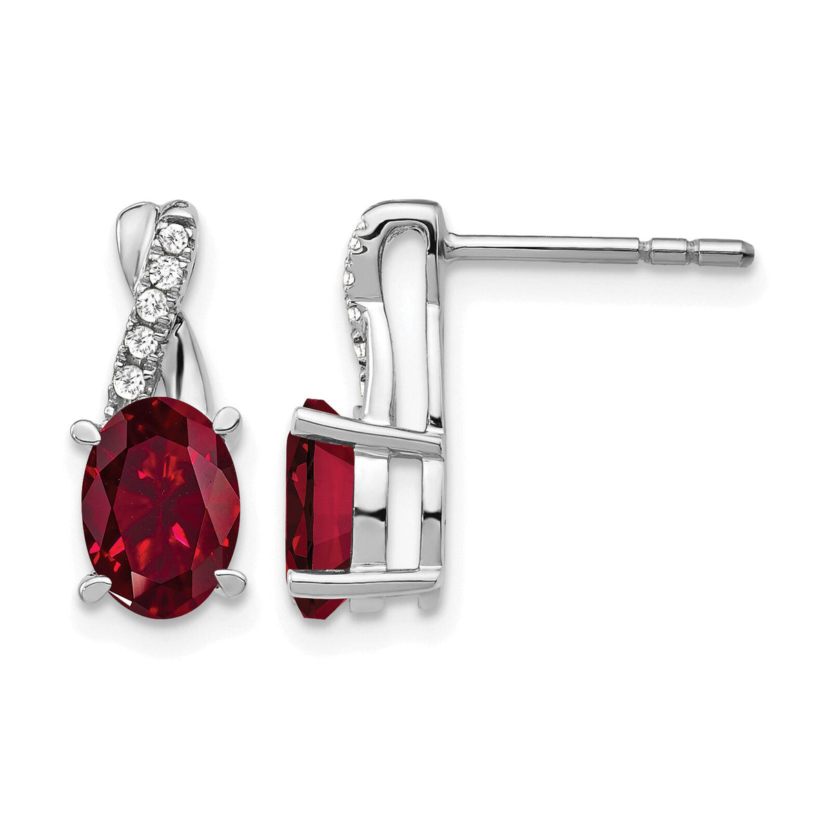 14k White Gold Ruby and Diamond Earrings-EM4235-RU-006-WA