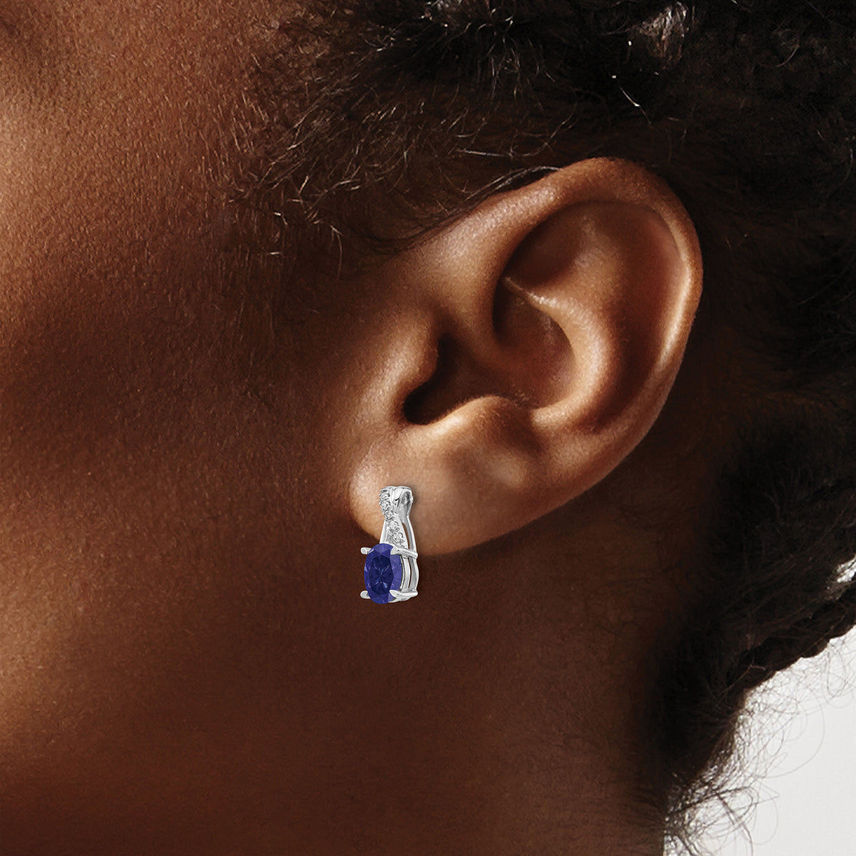 14k White Gold Sapphire and Diamond Earrings-EM4235-SA-006-WA