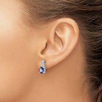 14k White Gold Tanzanite and Diamond Earrings-EM4235-TZ-006-WA