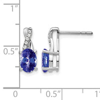 14k White Gold Tanzanite and Diamond Earrings-EM4235-TZ-006-WA