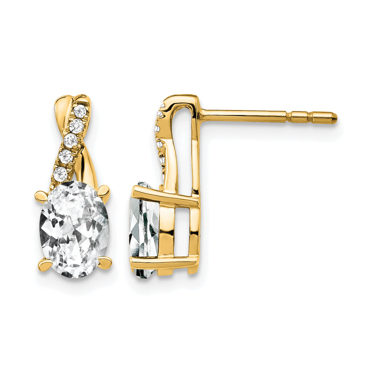 14K White Topaz and Diamond Earrings-EM4235-WT-006-YA