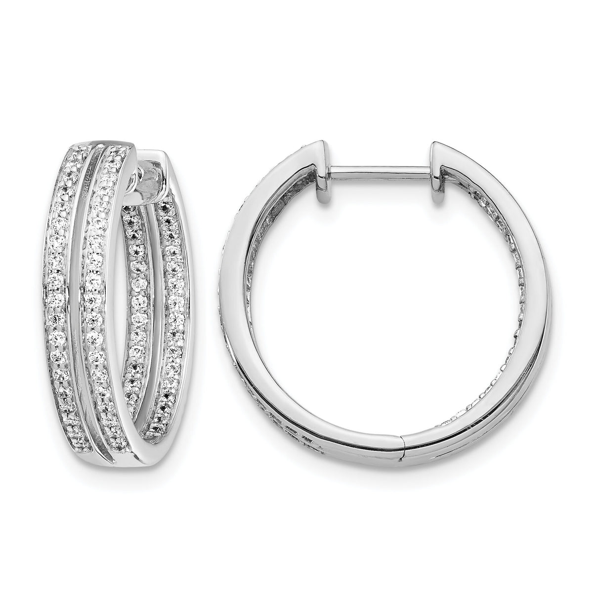 14k White Gold Diamond In/Out Hinged Hoop Earrings-EM4253-075-WA