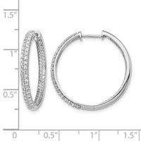 14k White Gold Diamond In/Out Hinged Hoop Earrings-EM4255-150-WA