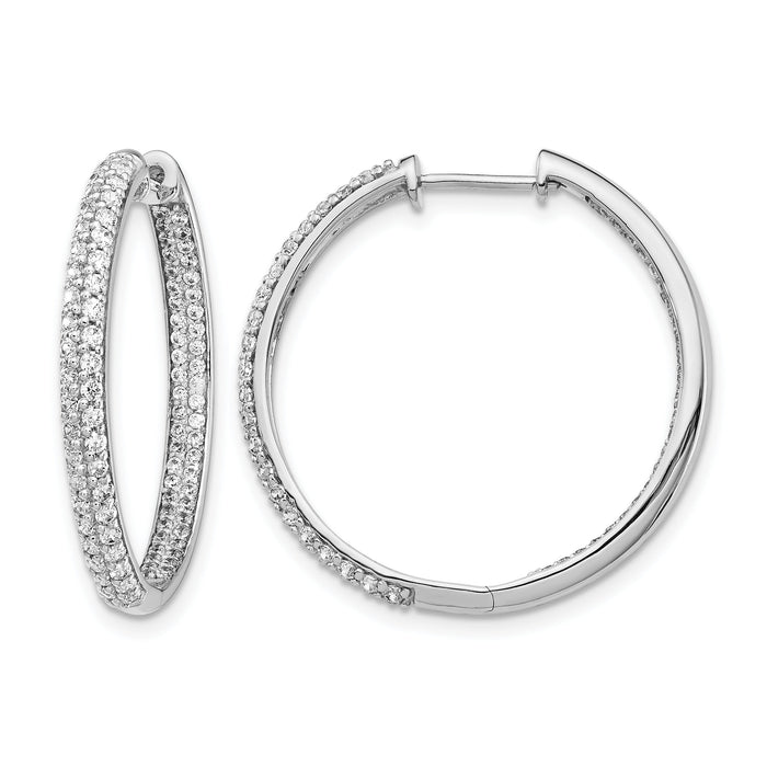 14k White Gold Diamond In/Out Hinged Hoop Earrings-EM4255-150-WA