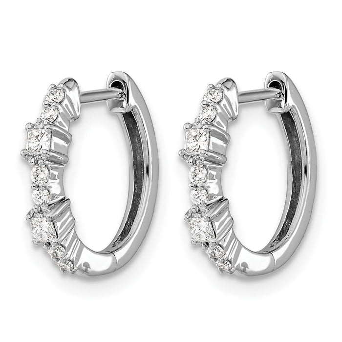 14k White Gold Diamond Hinged Hoop Earrings-EM4257-025-WA