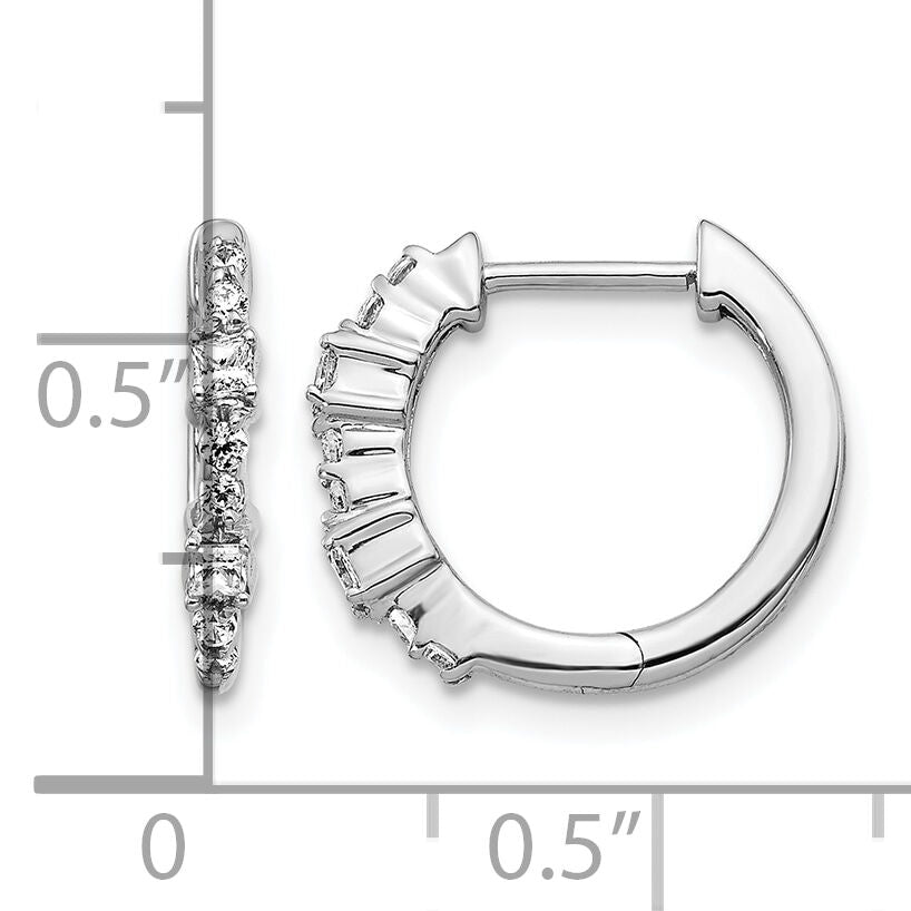 14k White Gold Diamond Hinged Hoop Earrings-EM4257-025-WA