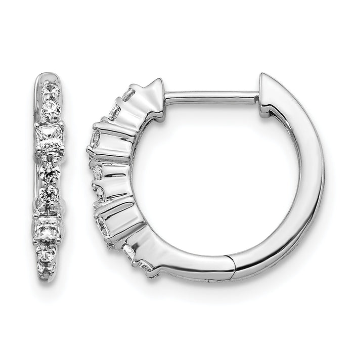 14k White Gold Diamond Hinged Hoop Earrings-EM4257-025-WA