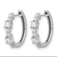 14k White Gold Diamond Hinged Hoop Earrings-EM4257-050-WA