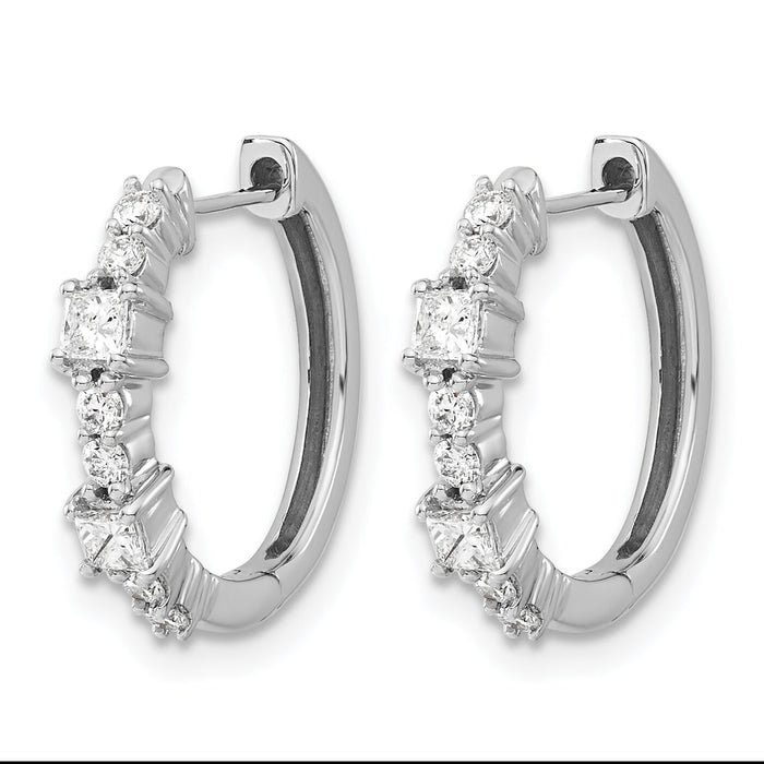 14k White Gold Diamond Hinged Hoop Earrings-EM4257-050-WA