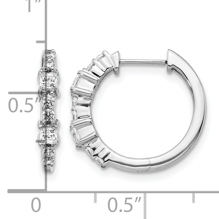 14k White Gold Diamond Hinged Hoop Earrings-EM4257-050-WA