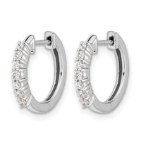 14k White Gold Diamond Hinged Hoop Earrings-EM4258-025-WA