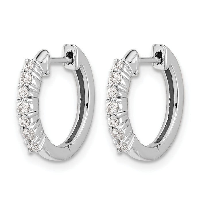 14k White Gold Diamond Hinged Hoop Earrings-EM4258-025-WA