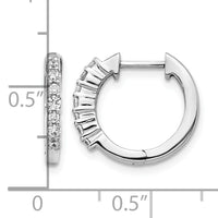 14k White Gold Diamond Hinged Hoop Earrings-EM4258-025-WA